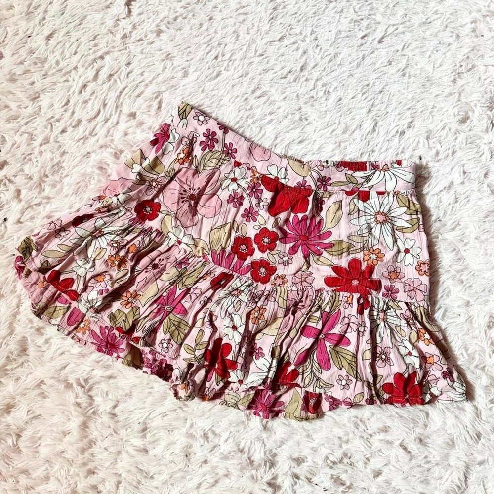 Vintage Y2K Coquette Twee Fairy Whimsical Ruffle Micro Skirt Womens M Feminine
